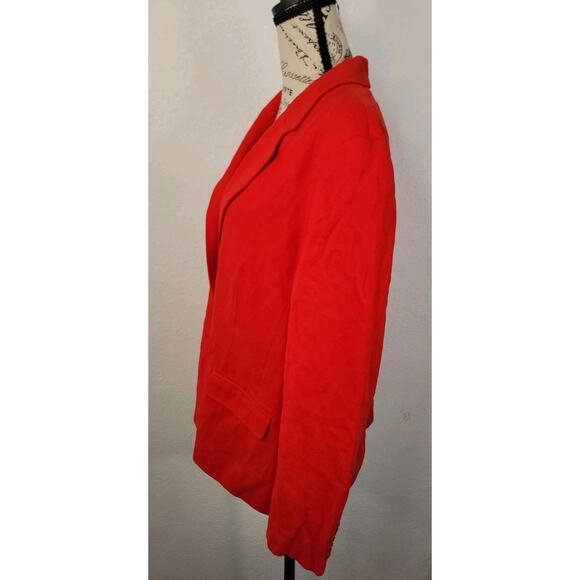 Pendleton Blazer Womens SZ 18 Virgin Wool Red Jacket USA Made Lined Shoulder Pad - Picture 6 of 10